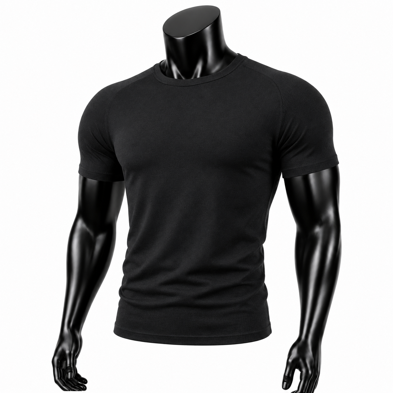 VAREN FORM Solid Quick-Dry Compression Tee in Black for men's gym and streetwear