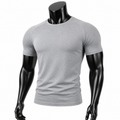 VAREN FORM Solid Quick-Dry Compression Tee in Heather Grey for men's gym and streetwear