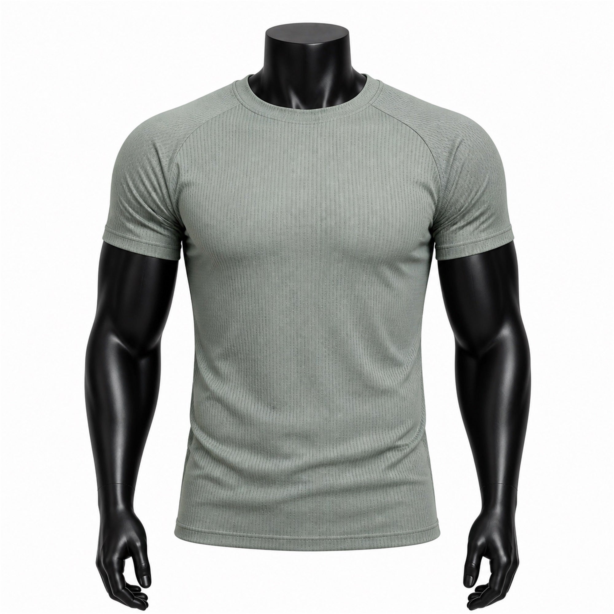 VAREN FORM Solid Short Sleeve Training T-Shirt in Sage Green for men's gym-to-street wear