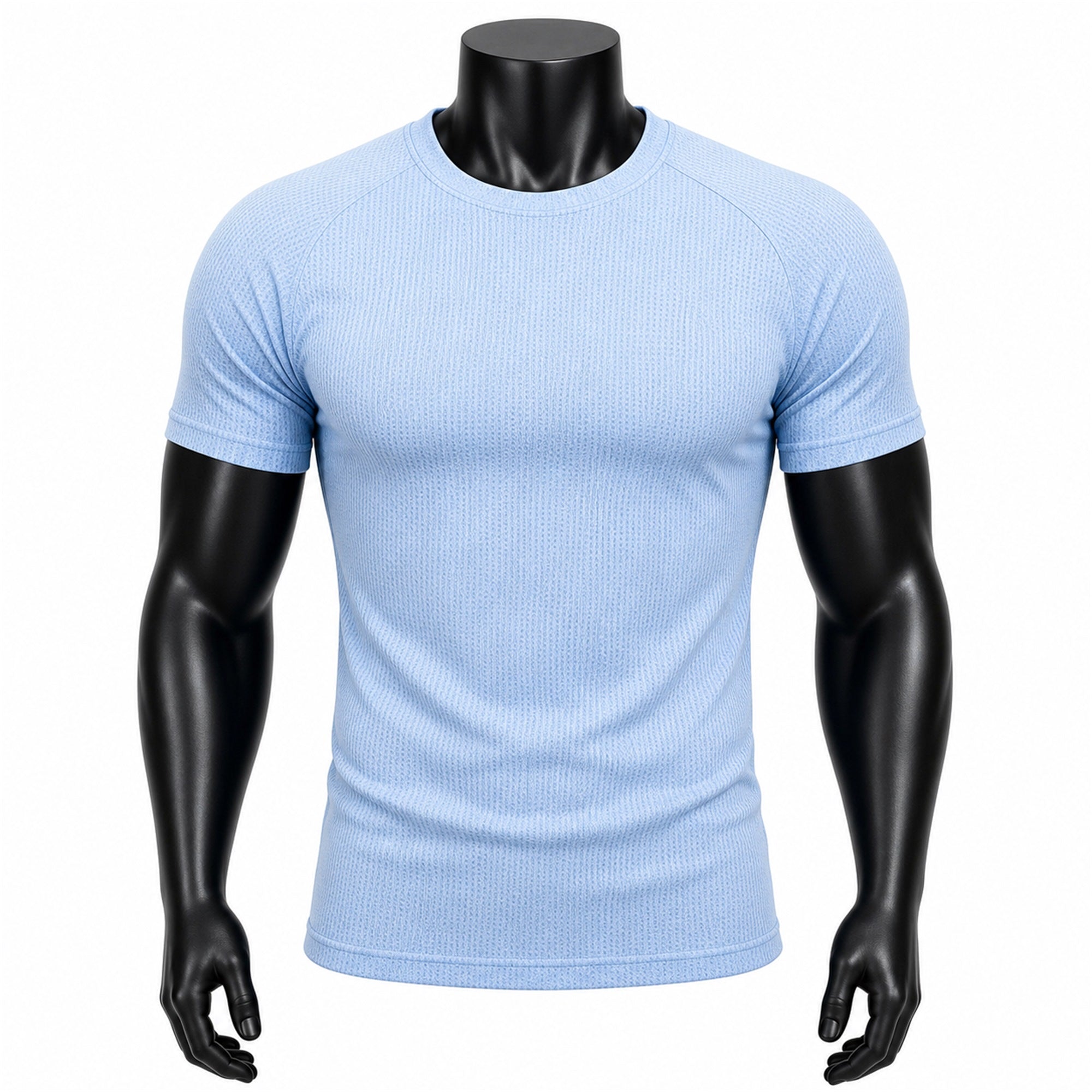 VAREN FORM Solid Short Sleeve Training T-Shirt in Sky Blue