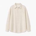 Men's Linen-Look Classic Long Sleeve Shirt in Oat Beige, product view