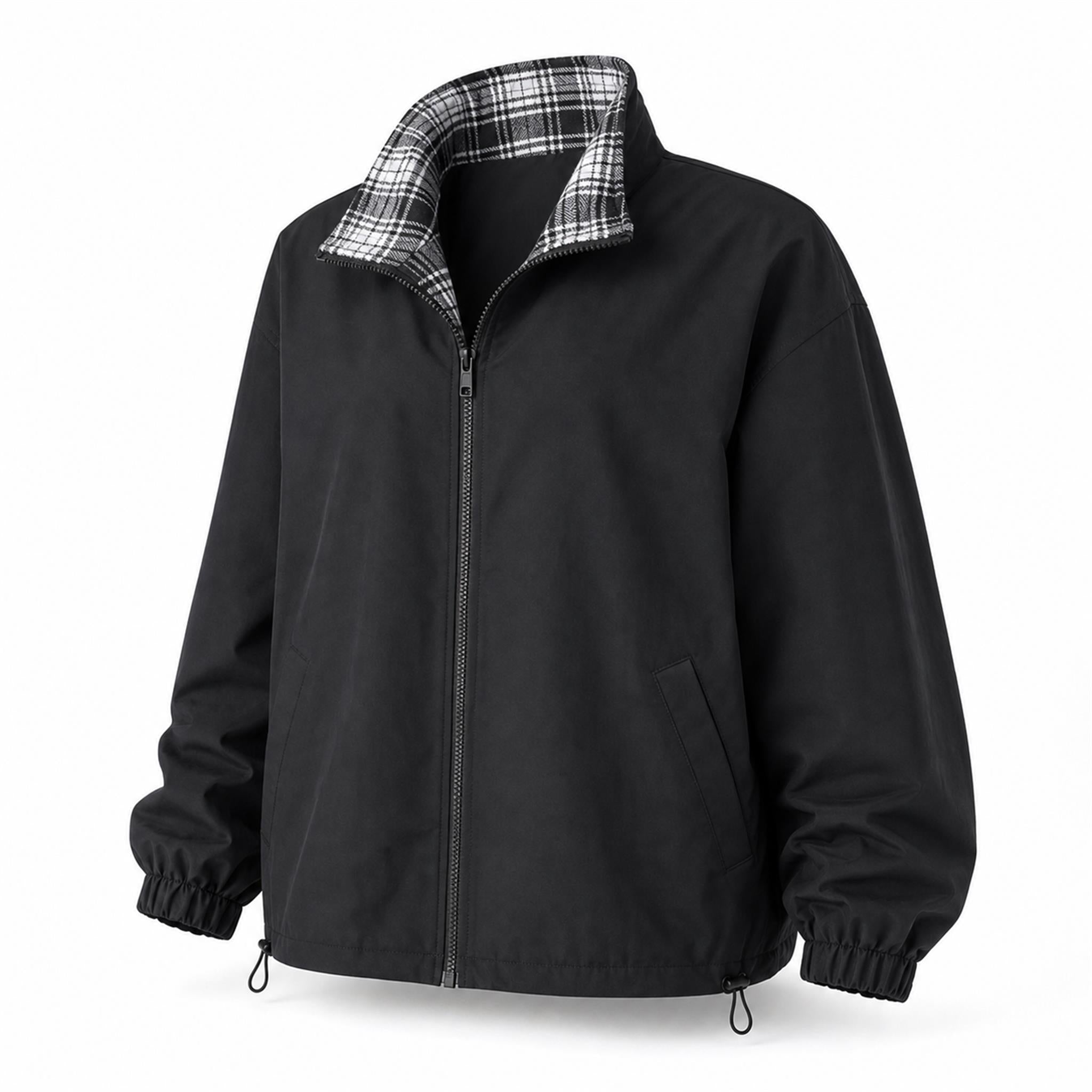 Men's Textured Cable Crewneck Sweatshirt in Black, product view