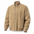 Men's Washed Suede-Effect Bomber Jacket in Khaki, product view