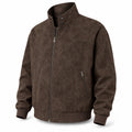 Men's Reversible Plaid Collar Zip Jacket in Coffee Brown, product view