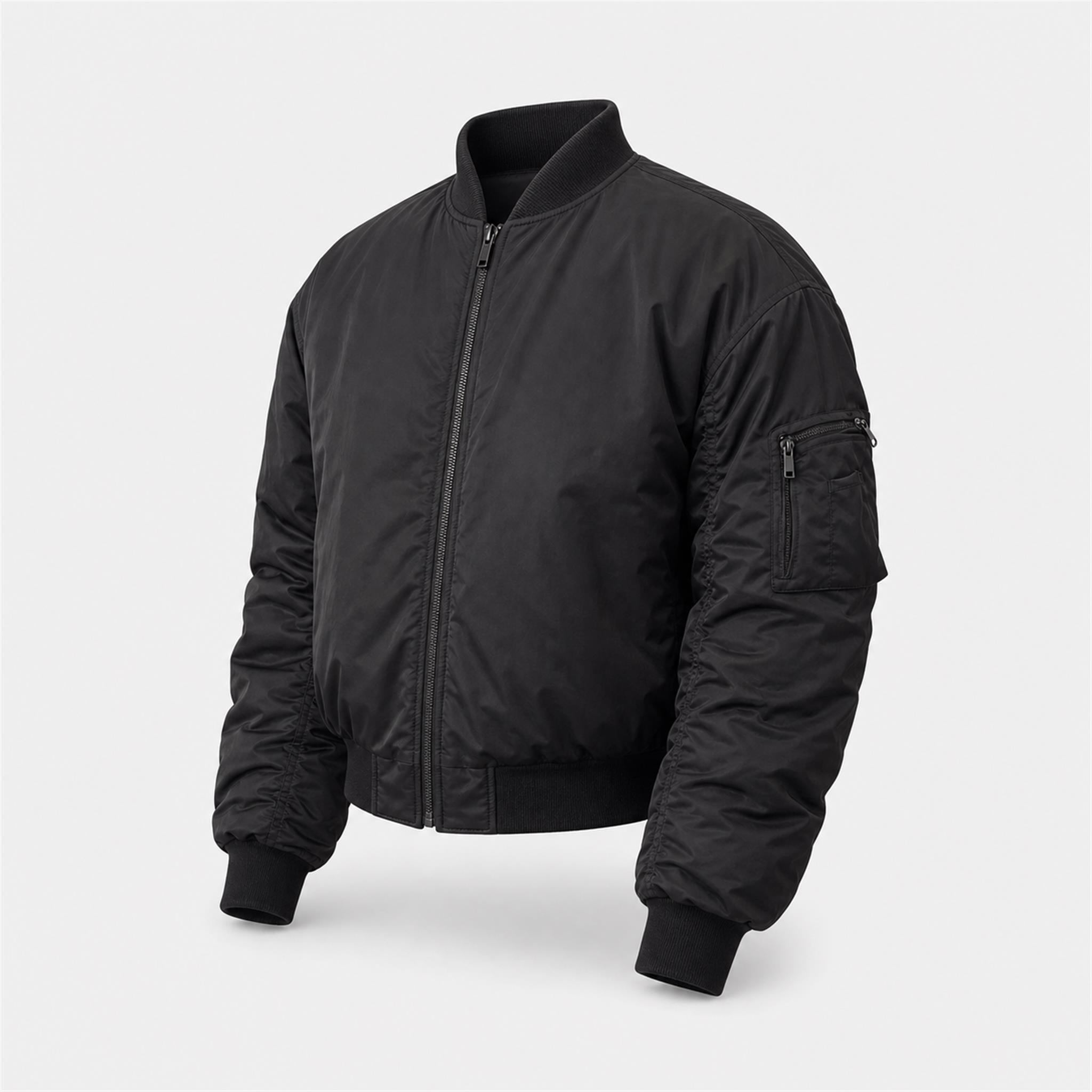 Men's Reversible Camo Insulated Bomber Jacket in Black, product view