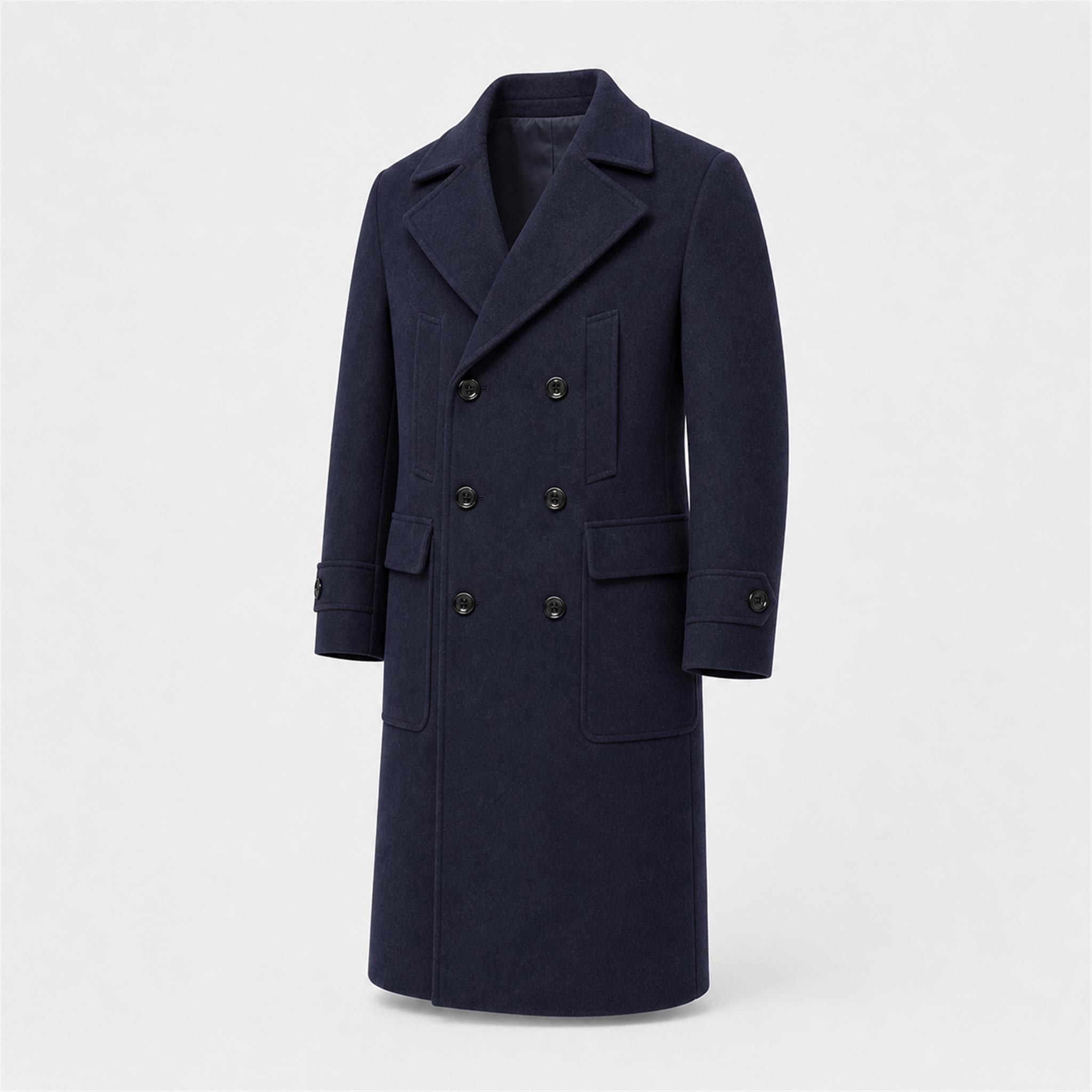 Men's 420g Contrast-Piped Zip Hoodie in Navy, product view
