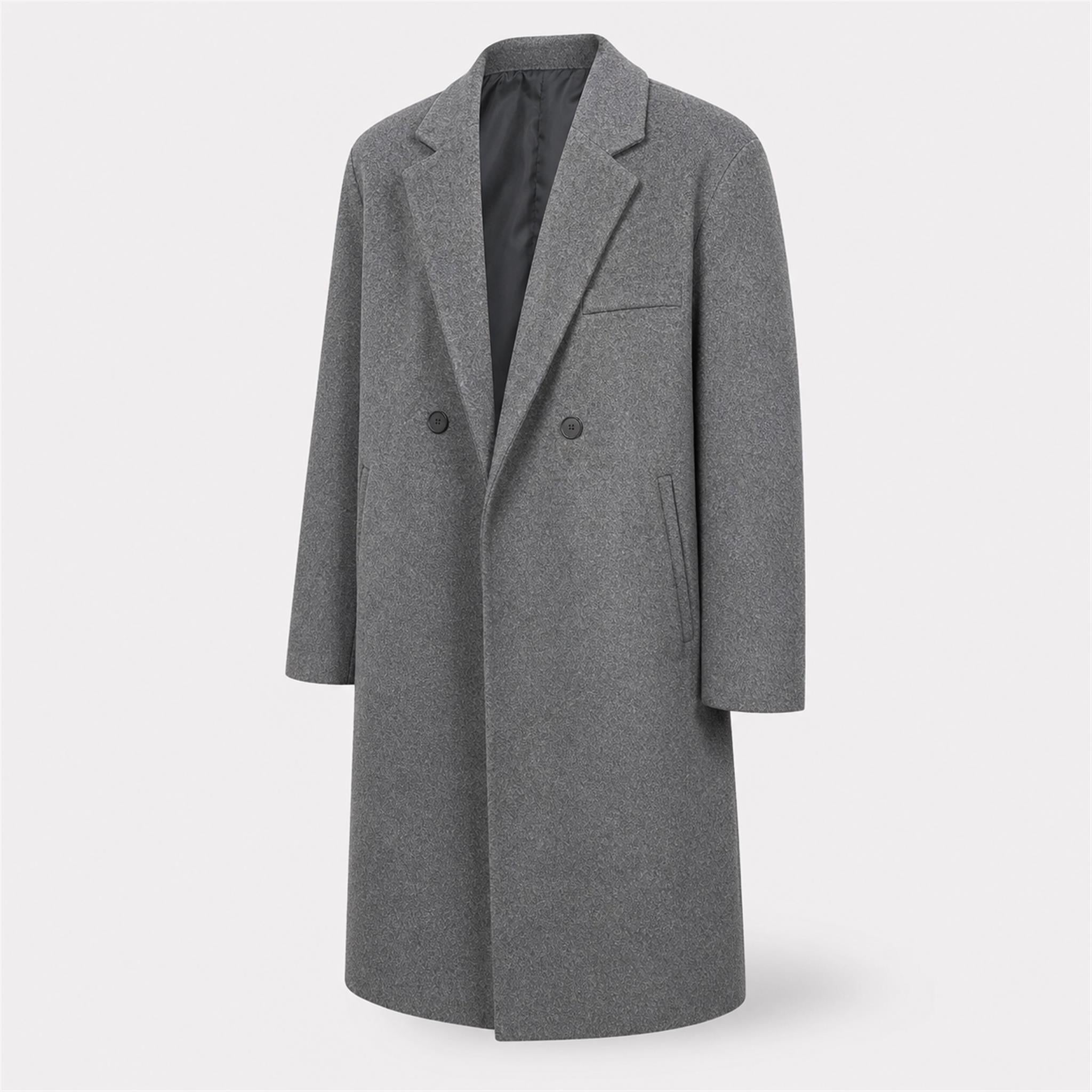 Men's Layered Plaid Collar Casual Jacket in Grey, product view