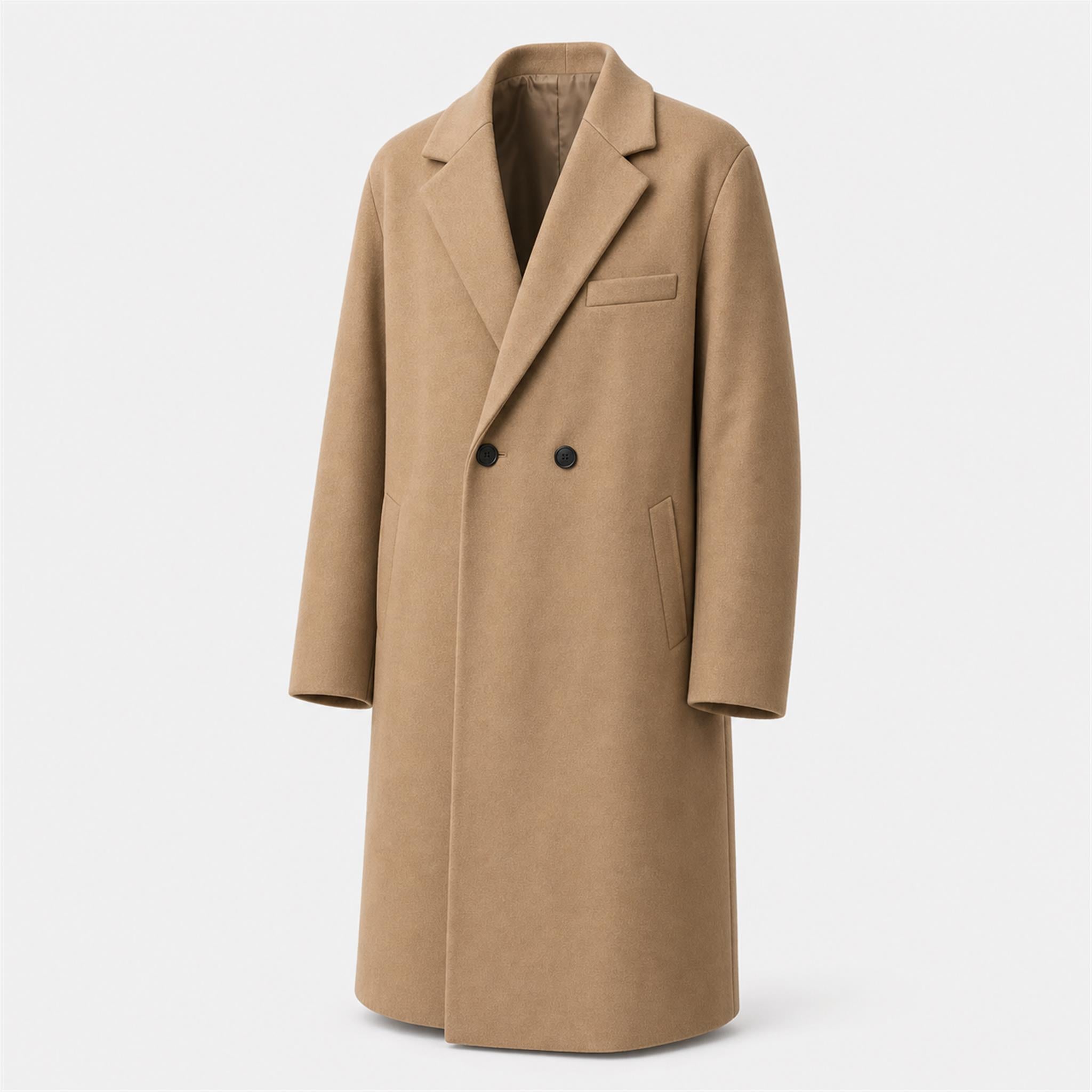 Men's Layered Plaid Collar Casual Jacket in Camel, product view