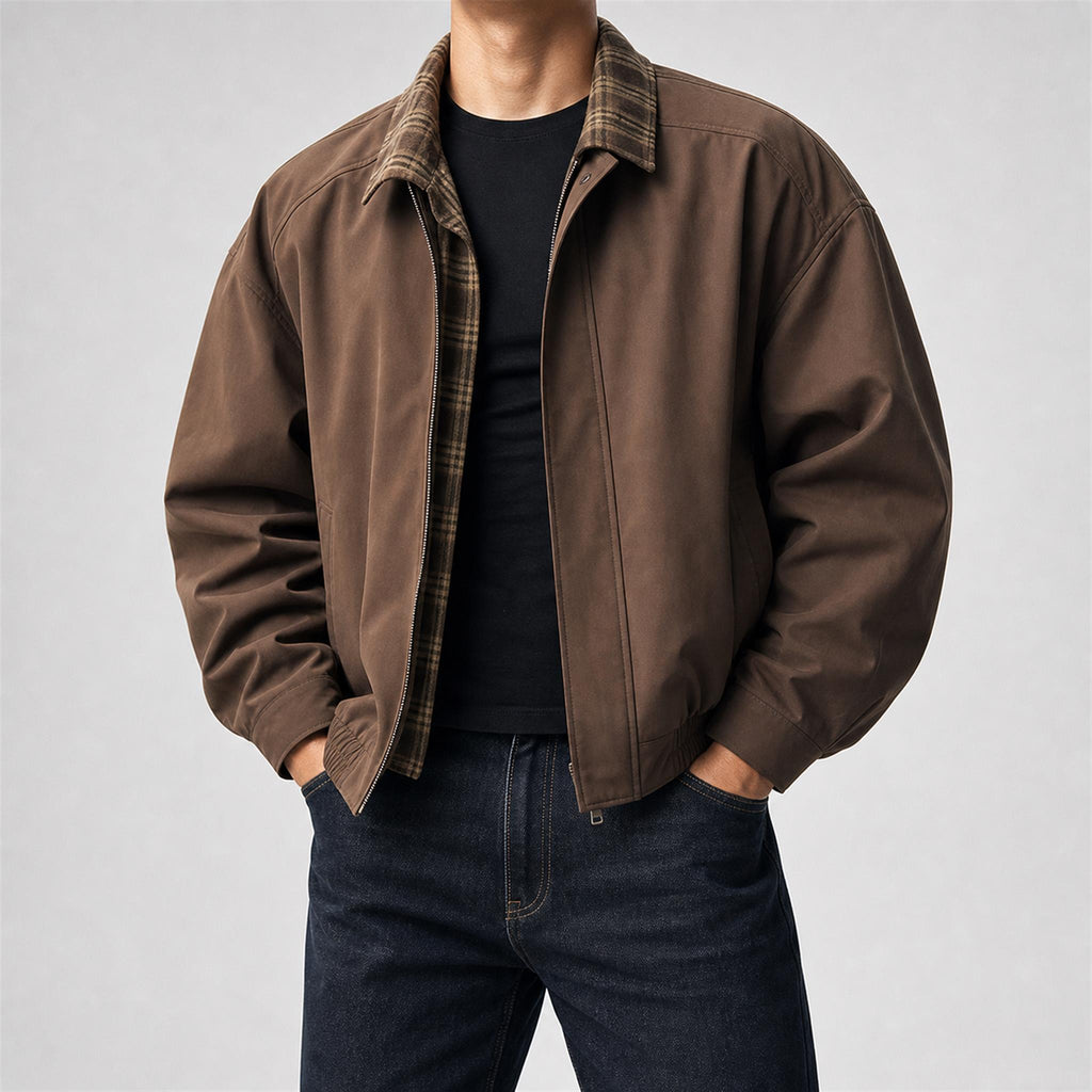 Men's 500g Padded Wool-Blend Long Coat in Coffee Brown, model view