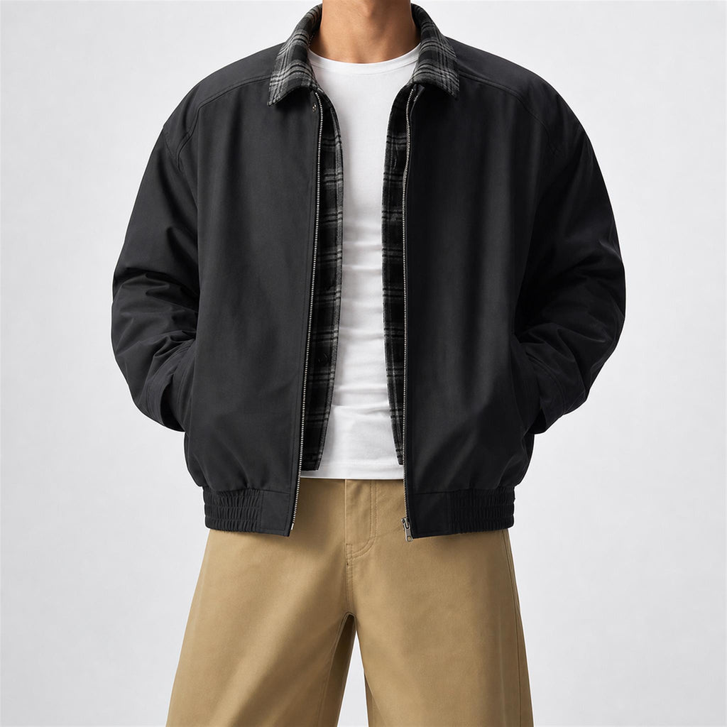 Men's 500g Padded Wool-Blend Long Coat in Black, model view