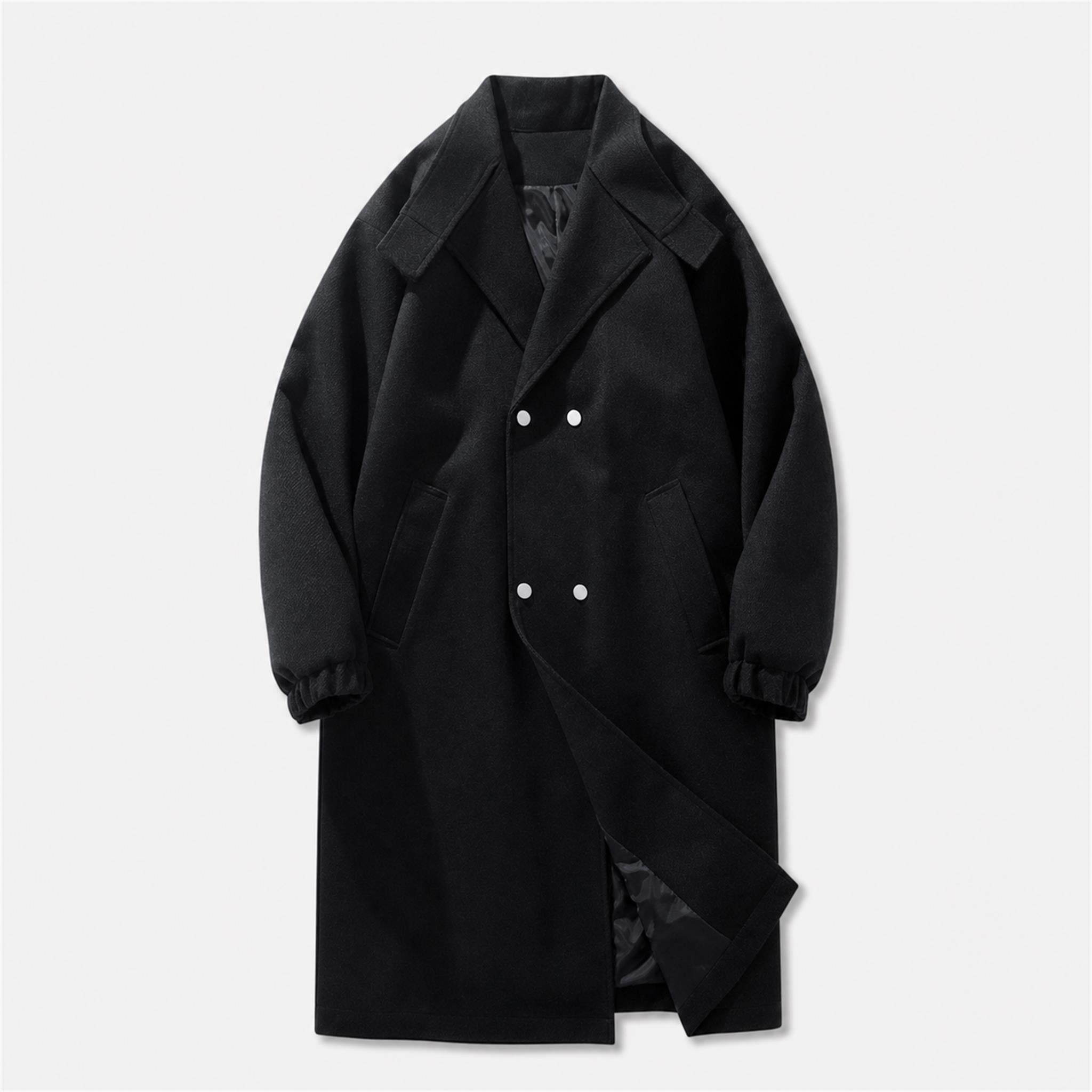 Men's Vintage PU Leather Moto Jacket in Black, product view