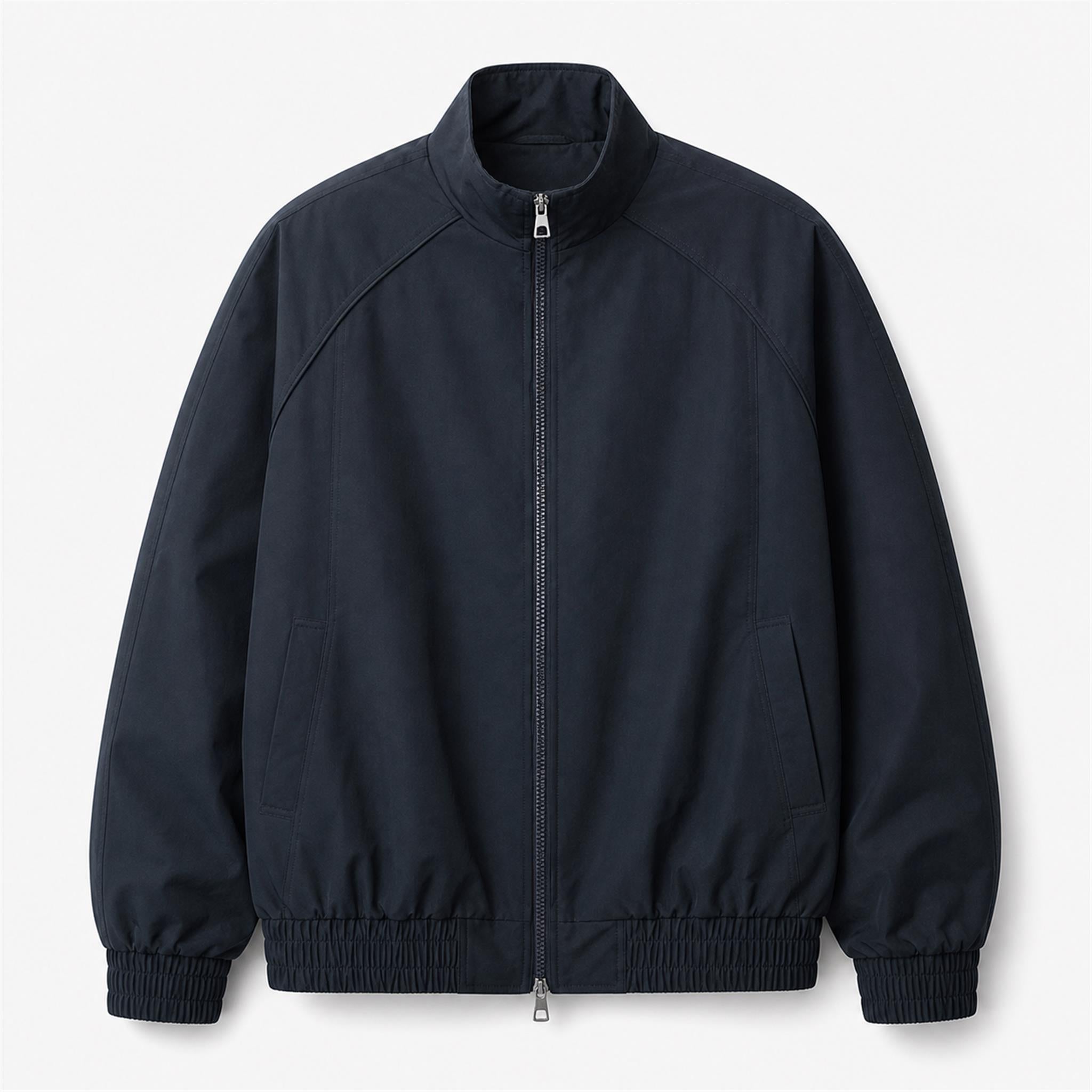 Men's 420g Contrast-Piped Zip Hoodie H1236 in Navy, product view
