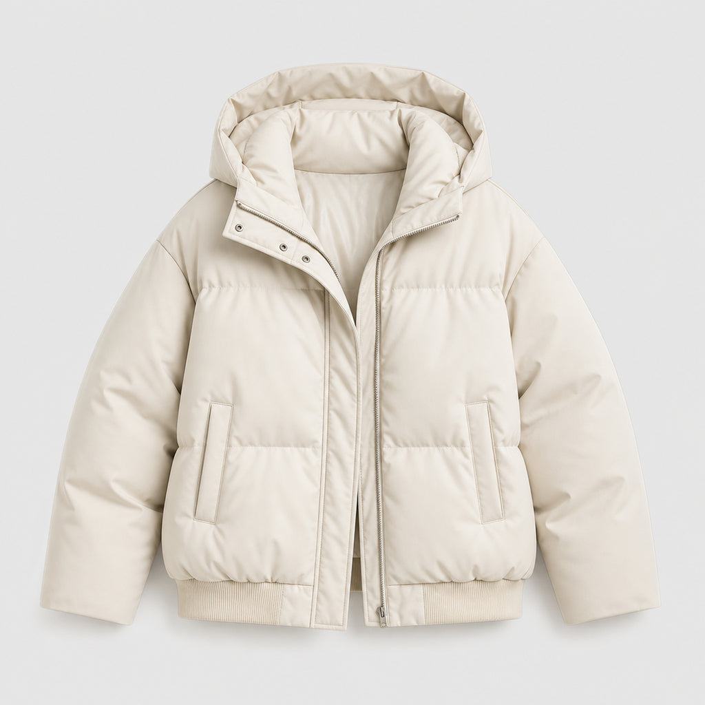 Men's Water-Resistant Flight Bomber Jacket in Ivory, product view