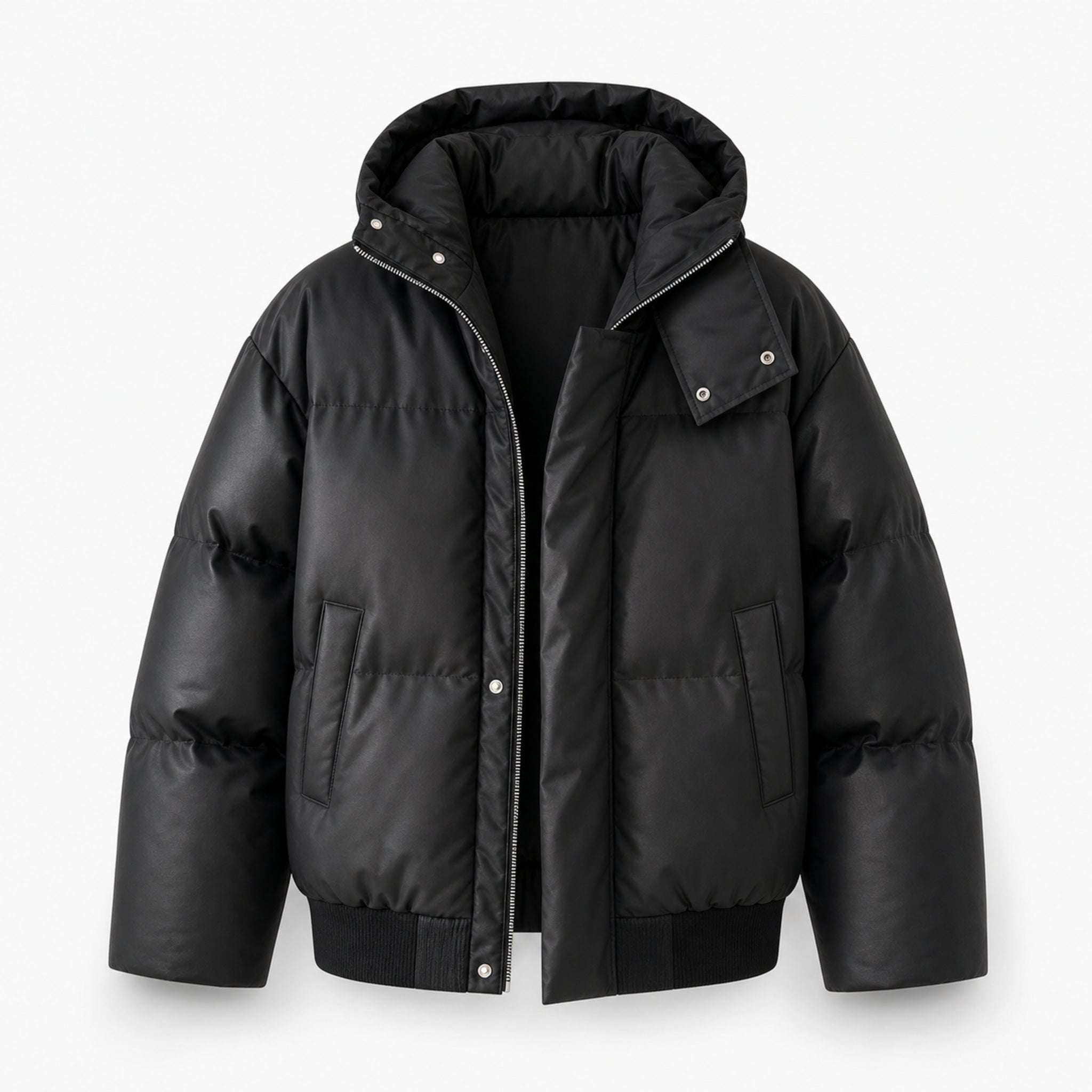 Men's Water-Resistant Flight Bomber Jacket in Black, product view
