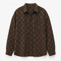 Men's Patchwork Washed PU Barn Jacket in Brown, product view