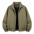 Men's Pleated Studded Collared Jacket in Army Green, product view