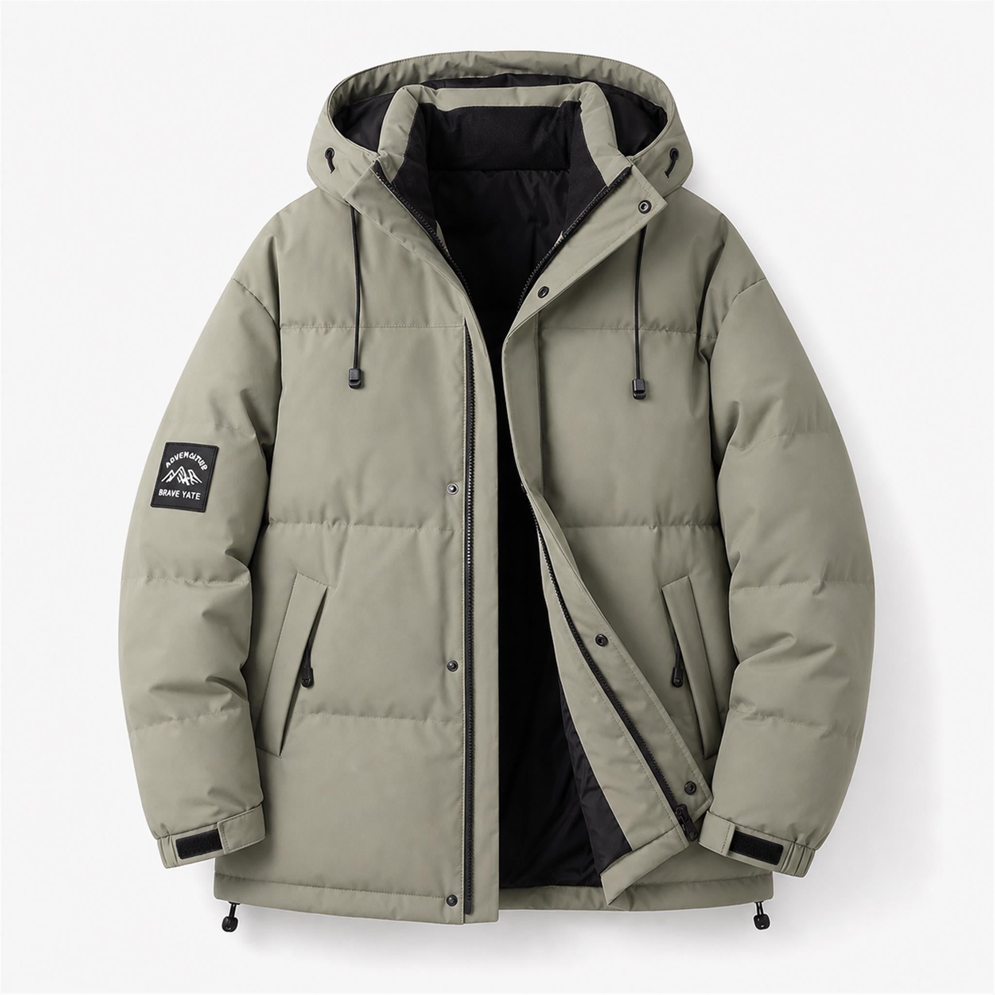 Men's Relaxed Stand-Collar Casual Jacket in Sage Grey, product view
