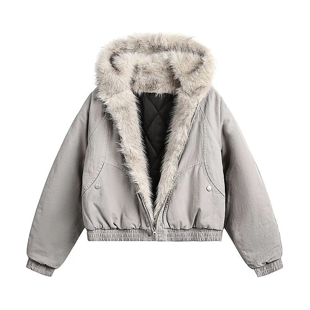 Men's Structured PU Leather Stand-Collar Jacket in Light Grey, product view