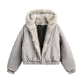 Men's Structured PU Leather Stand-Collar Jacket in Light Grey, product view