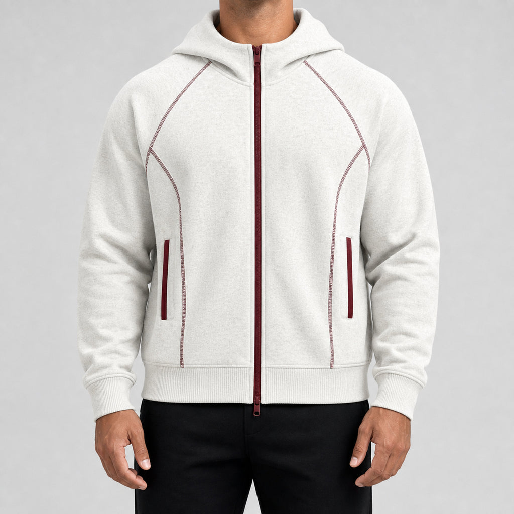 Men's 3-in-1 Graphene-Lined Outdoor Shell Jacket in Ivory, model view