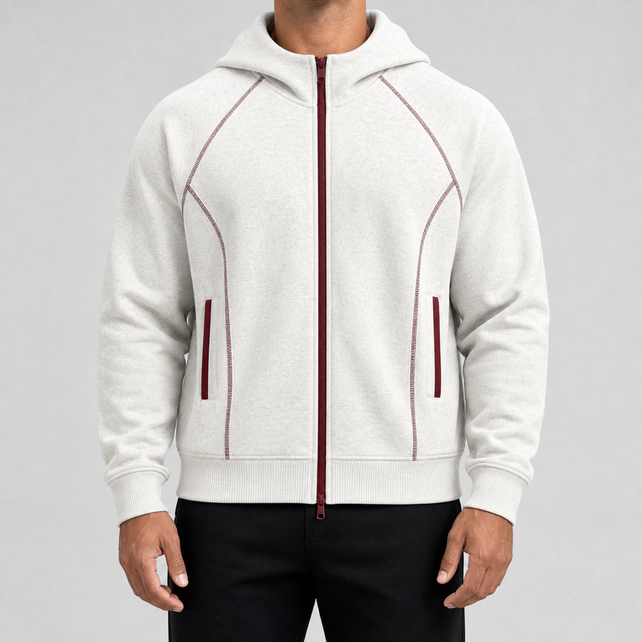 Men's 3-in-1 Graphene-Lined Outdoor Shell Jacket in Ivory, model view