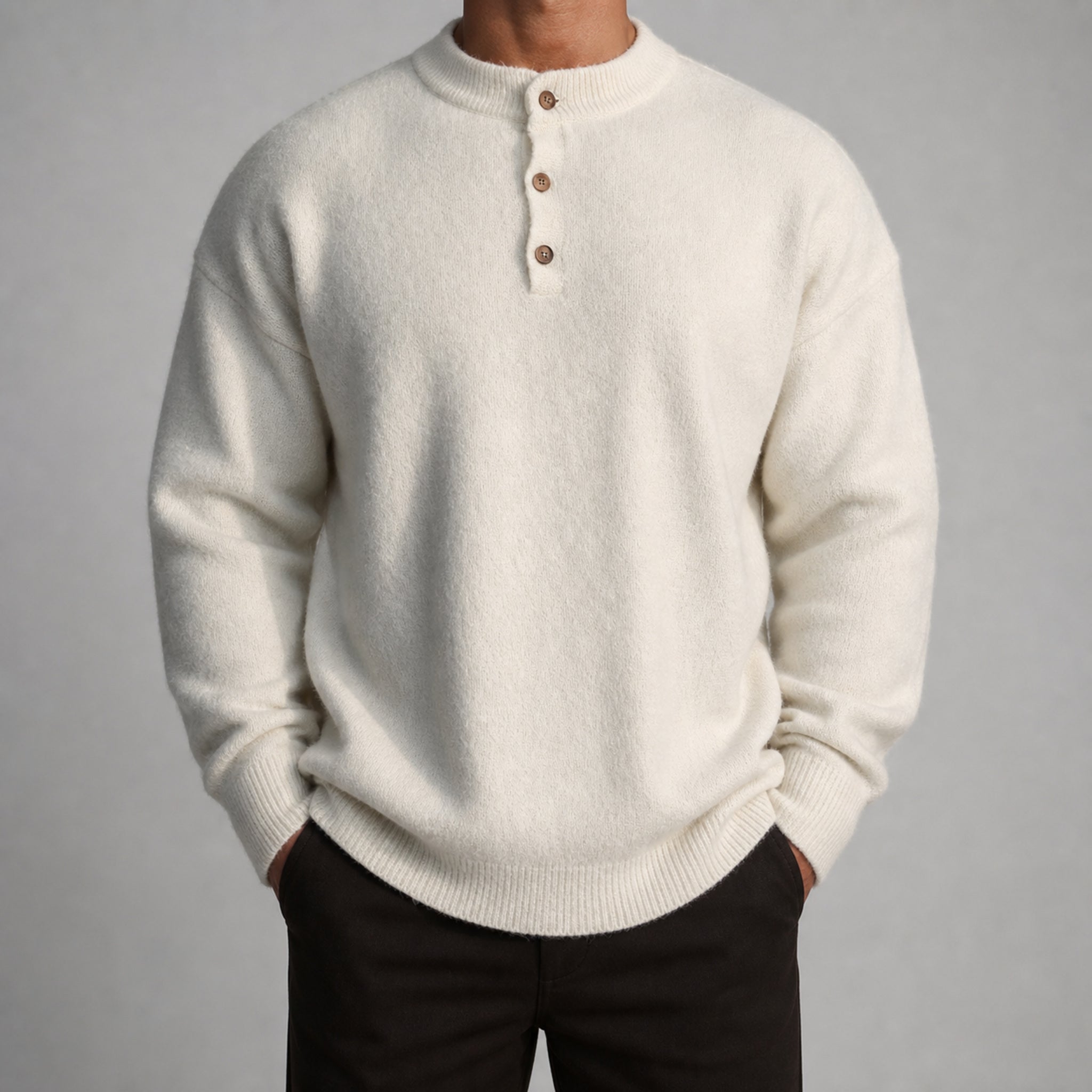 Men's Water-Resistant Padded Utility Jacket in Ivory, model view