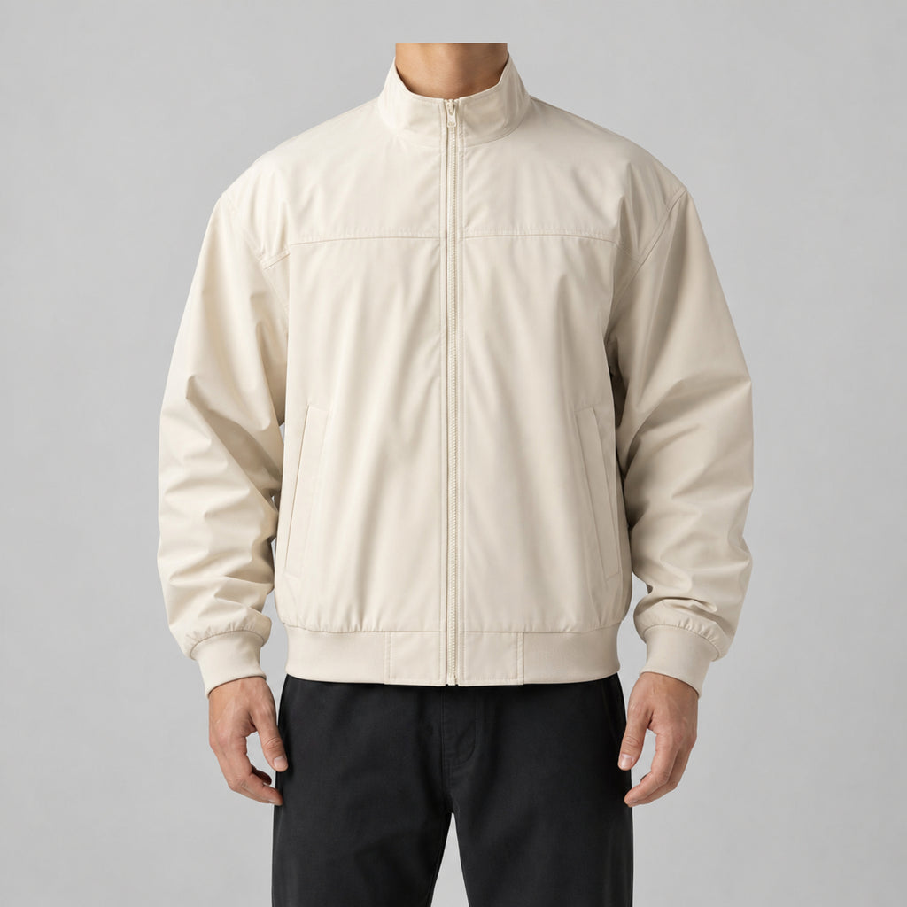Men's Heavy Water-Resistant Hooded Parka in Ivory, model view