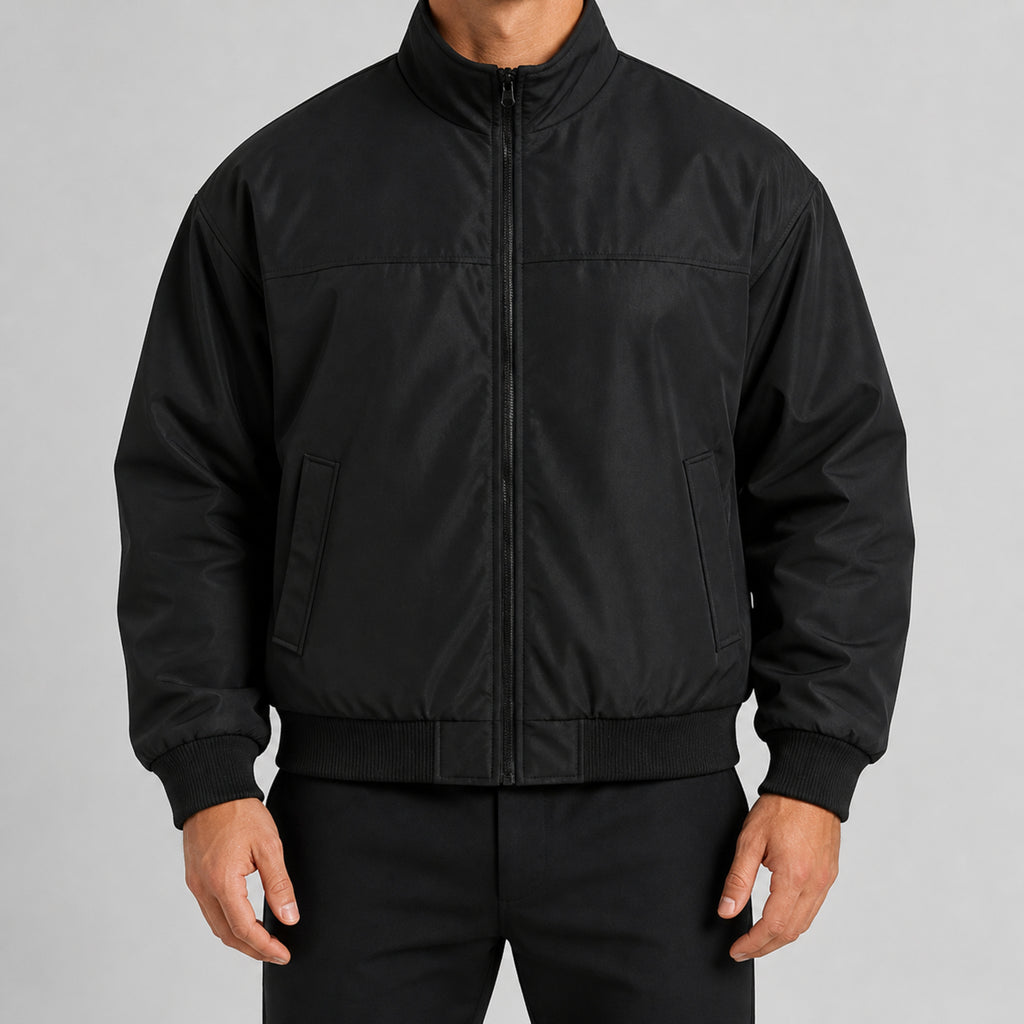 Men's Heavy Water-Resistant Hooded Parka in Black, model view