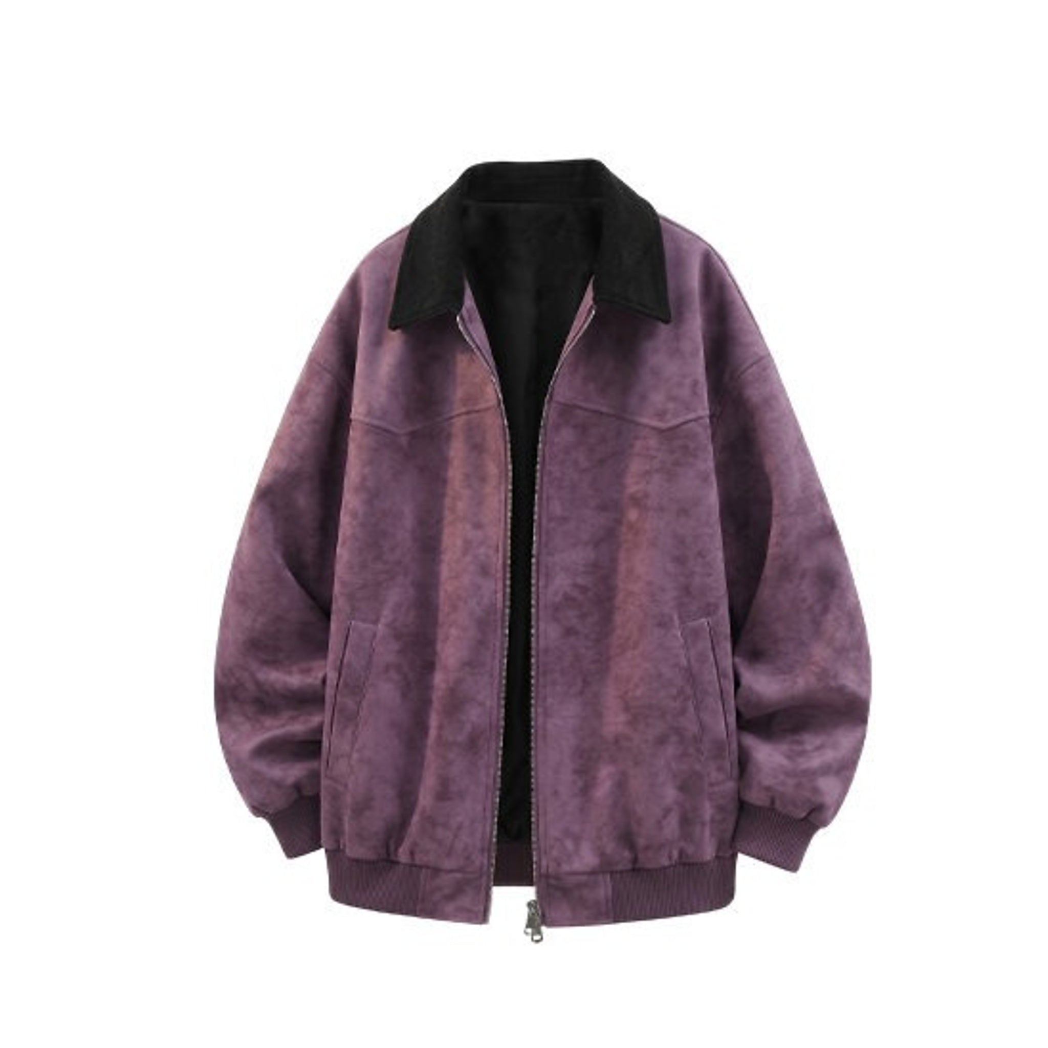 Men's Vintage Stand-Collar Casual Jacket in Purple, product view