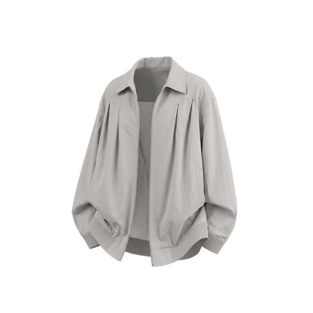 Men's Korean Wool-Blend Mid-Length Coat in Light Grey, product view
