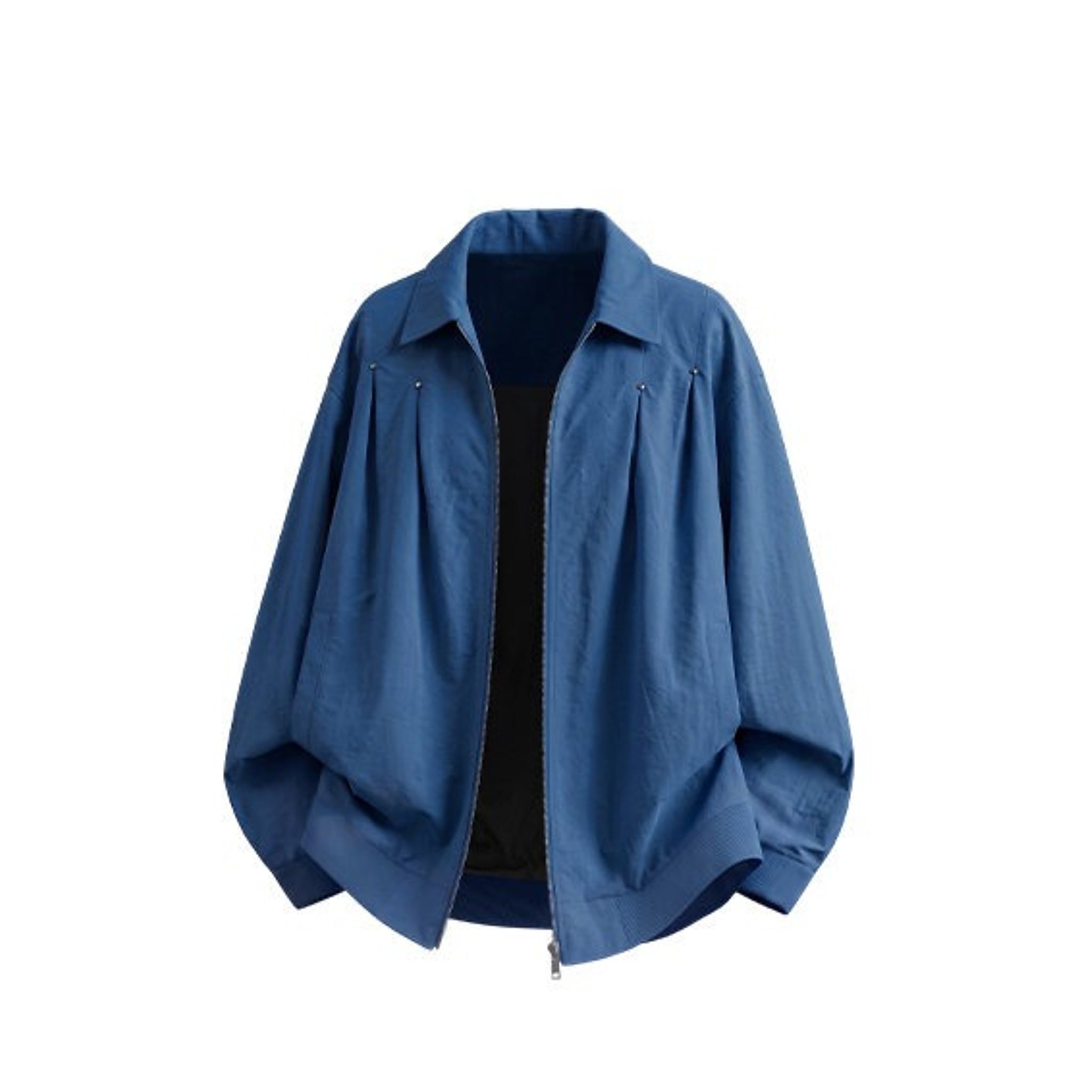 Men's Korean Wool-Blend Mid-Length Coat in Blue, product view