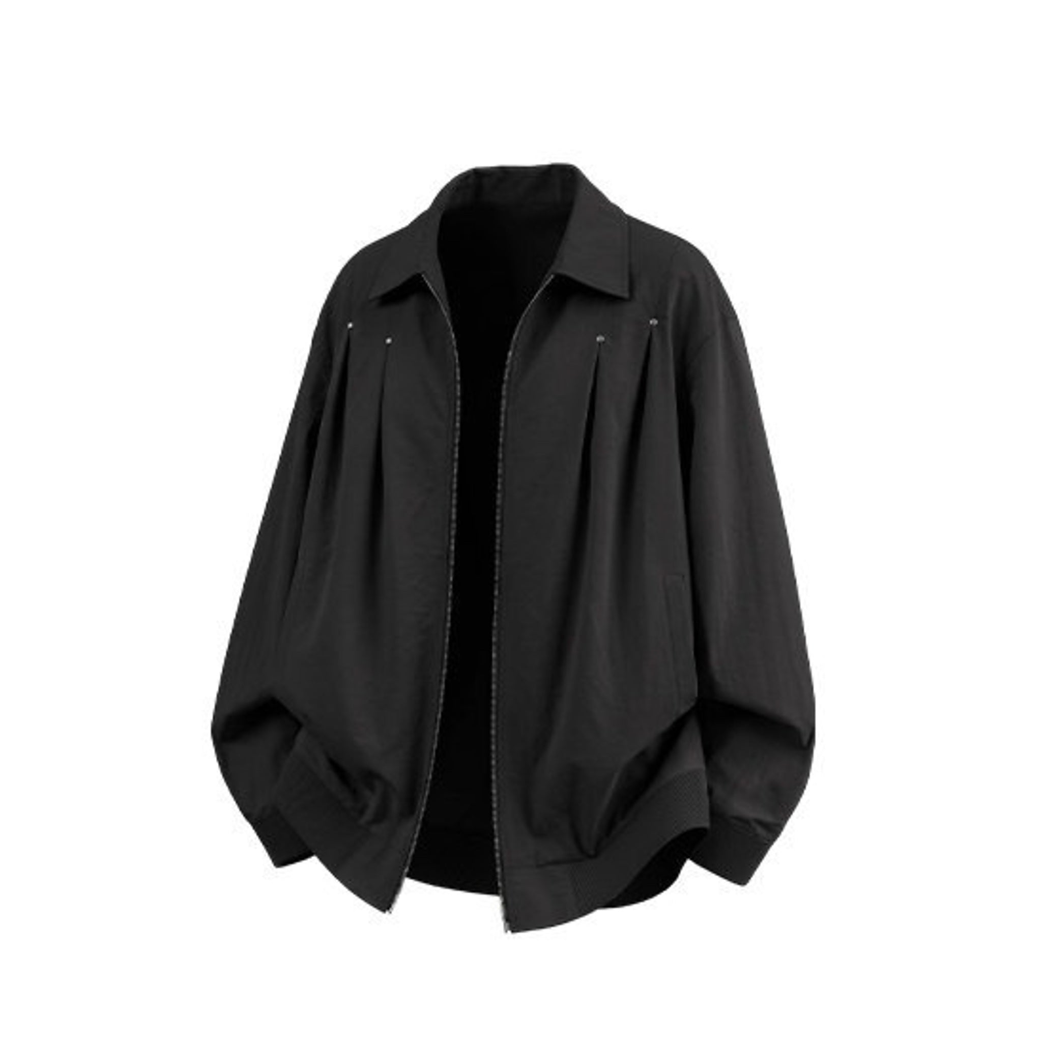 Men's Korean Wool-Blend Mid-Length Coat in Black, product view