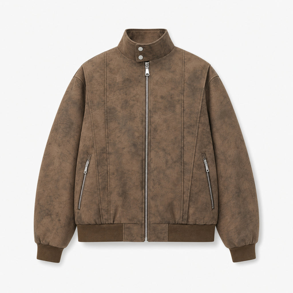 Men's Padded Maillard Flight Bomber Jacket in Brown, product view