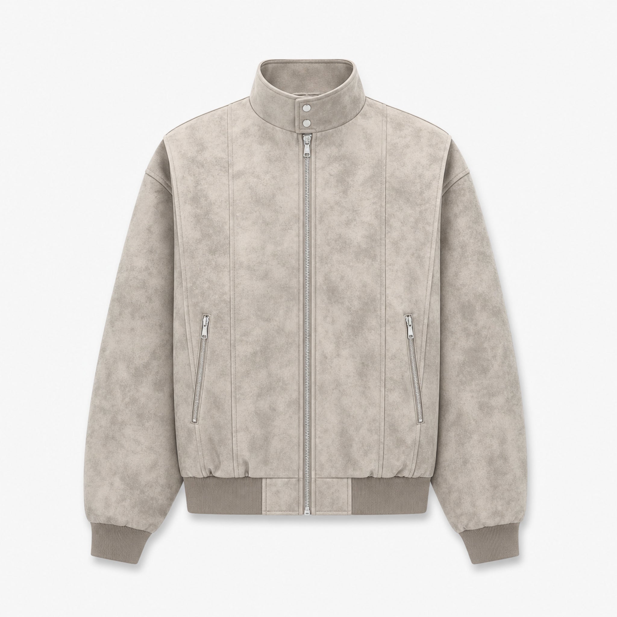 Men's Padded Maillard Flight Bomber Jacket in Light Grey, product view