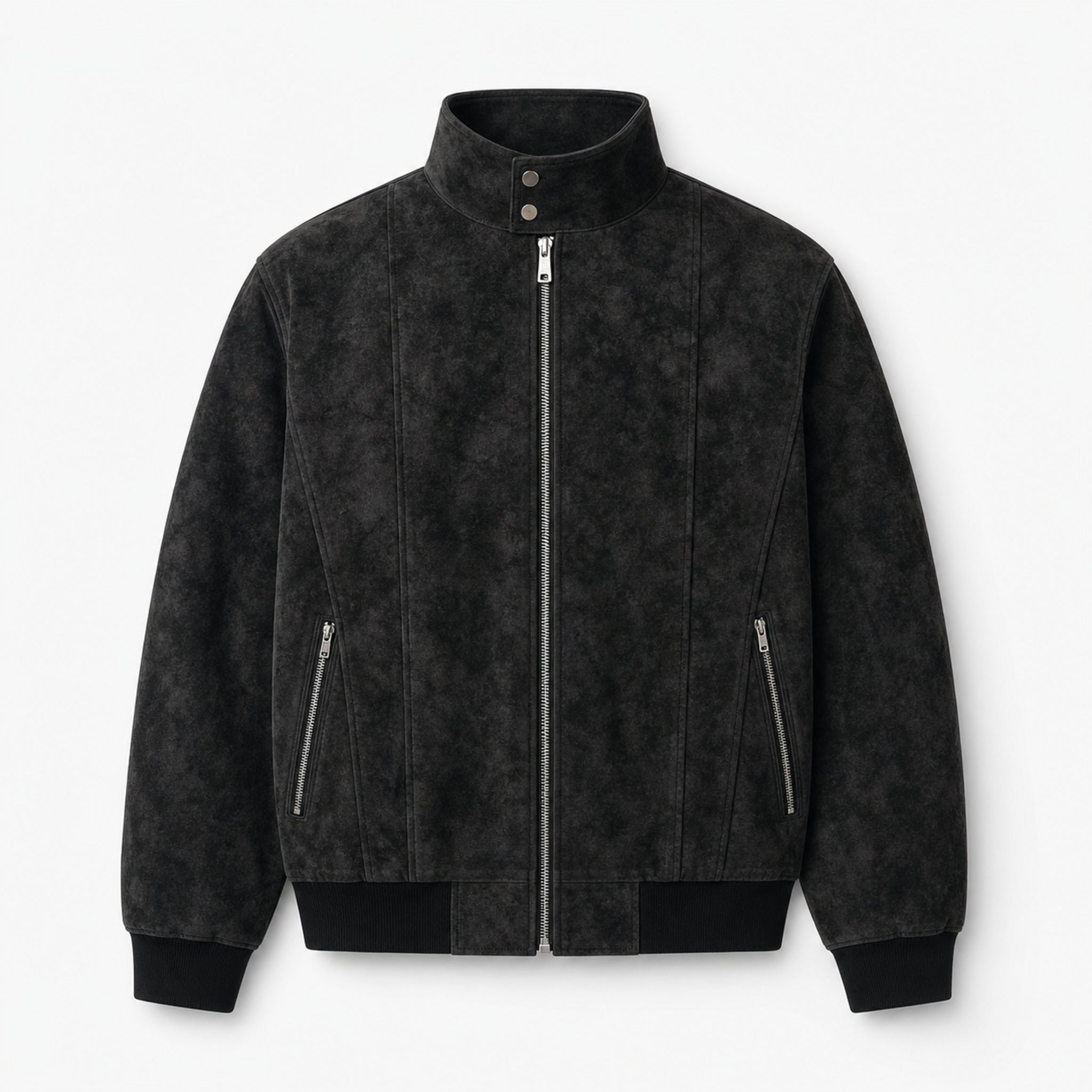 Men's Padded Maillard Flight Bomber Jacket in Black, product view