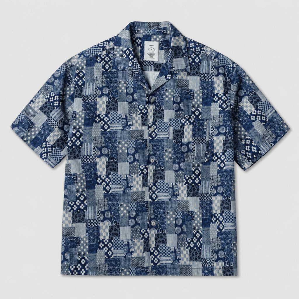 VAREN FORM Men's Boro Patchwork Short Sleeve Shirt product front view