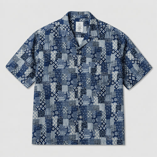 VAREN FORM Men's Boro Patchwork Short Sleeve Shirt product front view