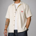 VAREN FORM Men's Island Embroidered Cuban Collar Shirt front model view