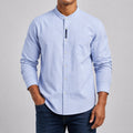 VAREN FORM Men's Stand Collar Oxford Cotton Shirt front model view