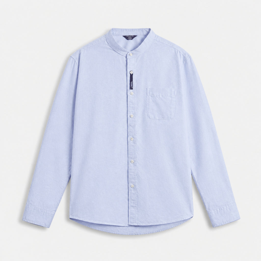 VAREN FORM Men's Stand Collar Oxford Cotton Shirt product front view