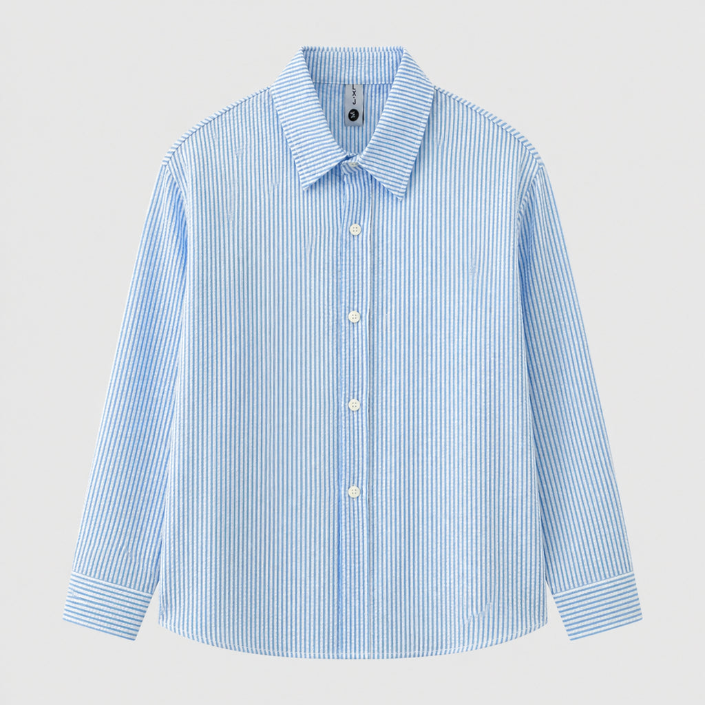 VAREN FORM Men's Coastal Stripe Long Sleeve Shirt product front view