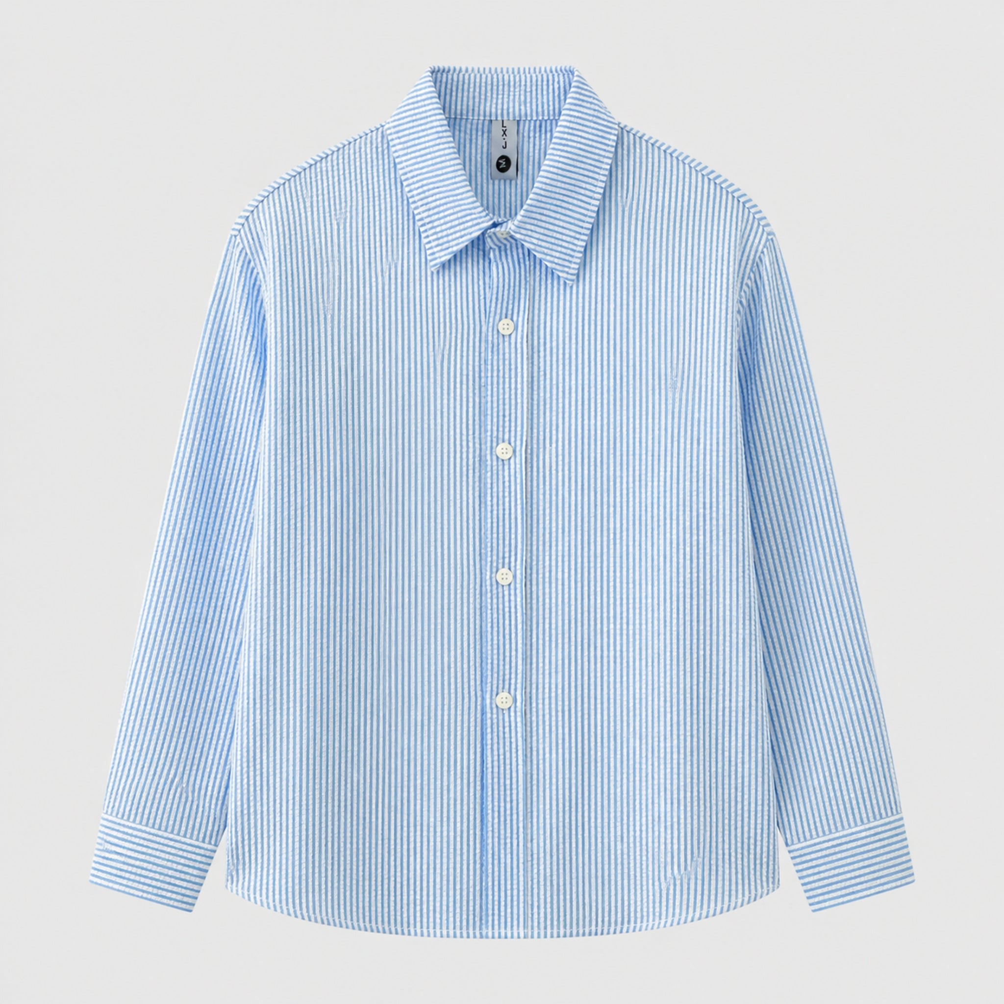 VAREN FORM Men's Coastal Stripe Long Sleeve Shirt product front view