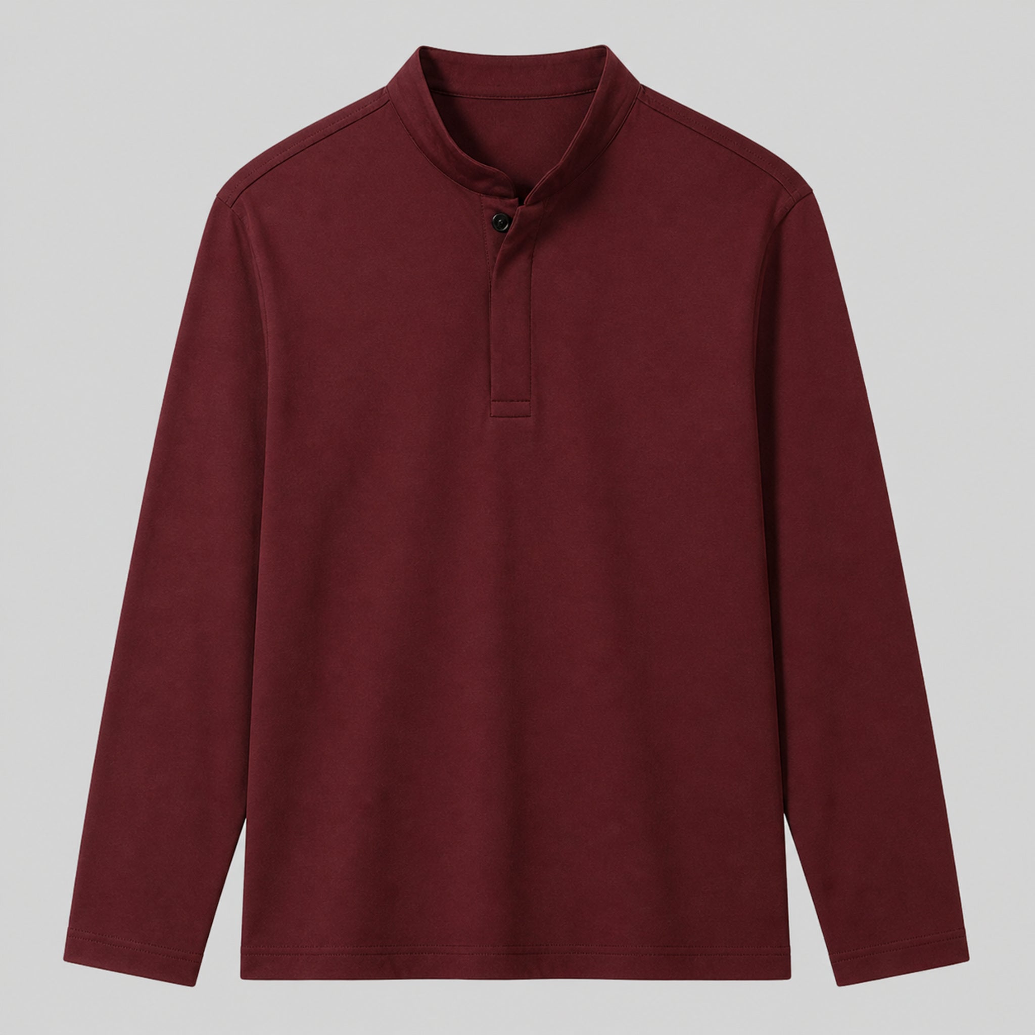 VAREN FORM Men's Contrast Henley Long Sleeve Polo product front view