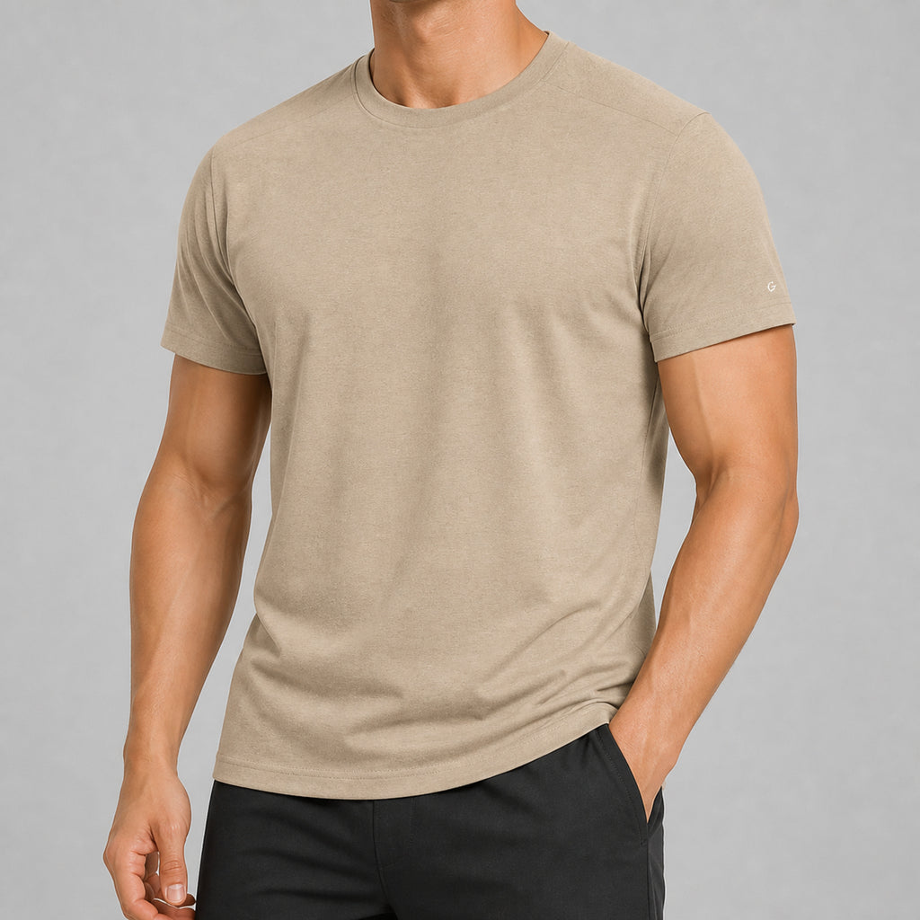 VAREN FORM Men's Moisture-Wicking Crewneck T-Shirt front model view