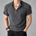 VAREN FORM Men's Old Money Short Sleeve Henley Shirt front model view