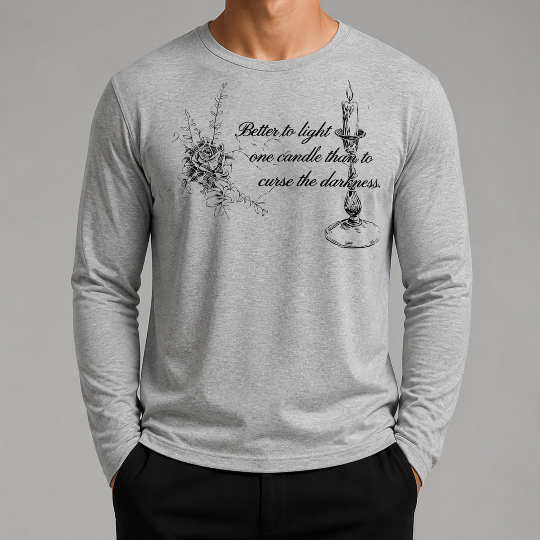 VAREN FORM Men's Snow-Texture Lightweight Long Sleeve T-Shirt front model view
