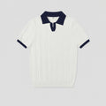 VAREN FORM Men's Contrast Open Collar Knit Polo front model view