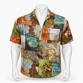 VAREN FORM Abstract Art Camp Shirt in Multicolor Abstract for men's gym-to-street wear