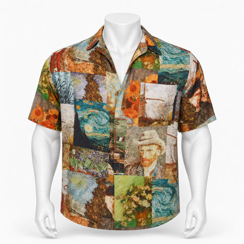 VAREN FORM Abstract Art Camp Shirt in Multicolor Abstract