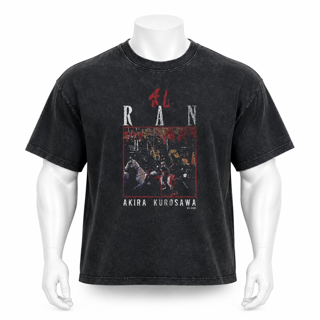 VAREN FORM Boxy Washed Graphic Heavyweight T-Shirt in Washed Black for men's gym-to-street wear